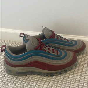 Nike Air Max 97 SE Light Taupe Team Red Mens Multi Size 10